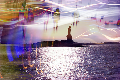 New York Staue of Liberty. Digital Composite