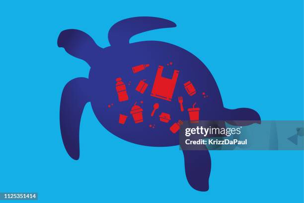 stockillustraties, clipart, cartoons en iconen met schildpad en vuilnis - turtle