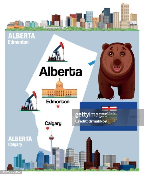 alberta map - jasper-national-park stock illustrations
