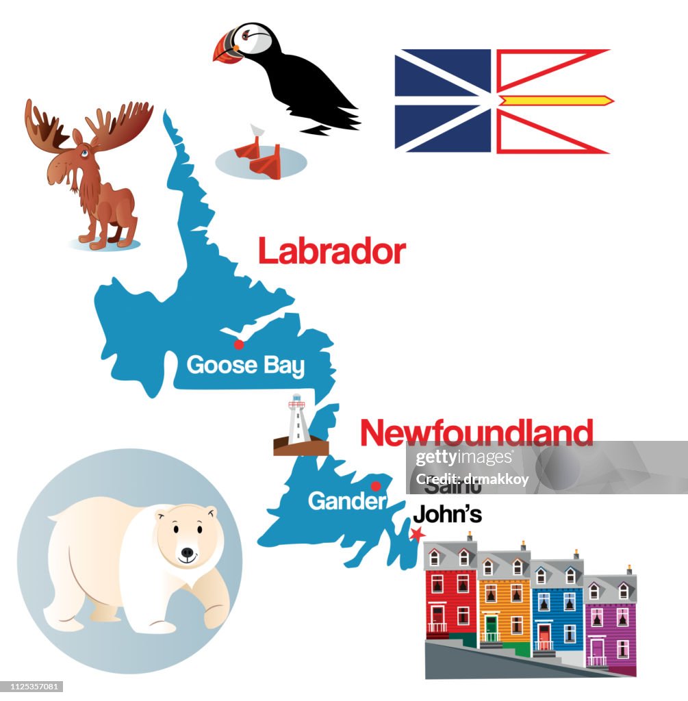 Karte von Neufundland und Labrador