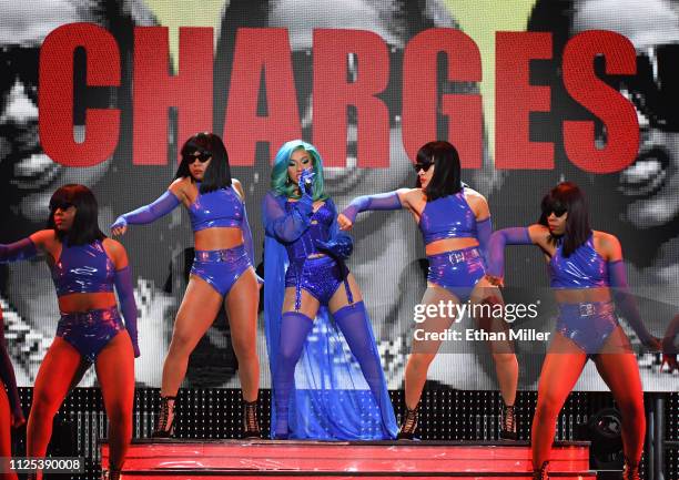 Rapper Cardi B performs with dancers during the 2019 Adult Video News Awards at The Joint inside the Hard Rock Hotel & Casino on January 26, 2019 in...