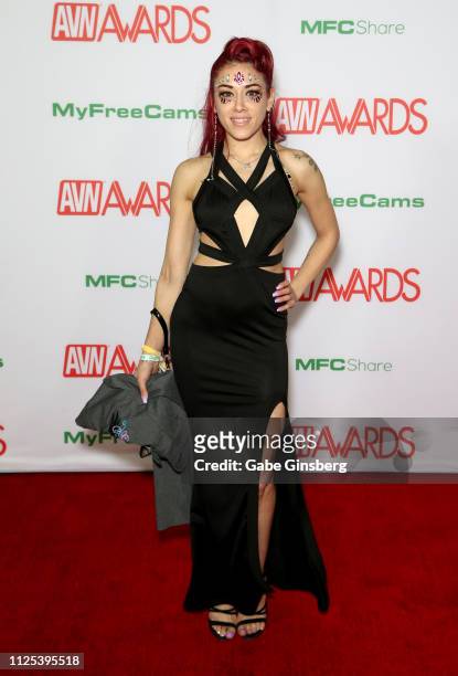 Adult film actress Onyx Muse attends the 2019 Adult Video News Awards at The Joint inside the Hard Rock Hotel & Casino on January 26, 2019 in Las...