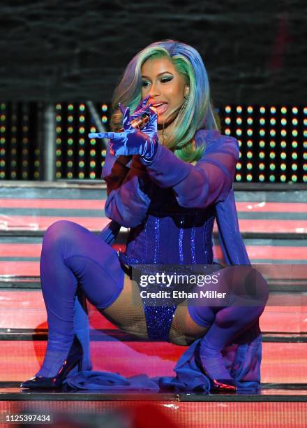 Rapper Cardi B performs during the 2019 Adult Video News Awards at The Joint inside the Hard Rock Hotel & Casino on January 26, 2019 in Las Vegas,...