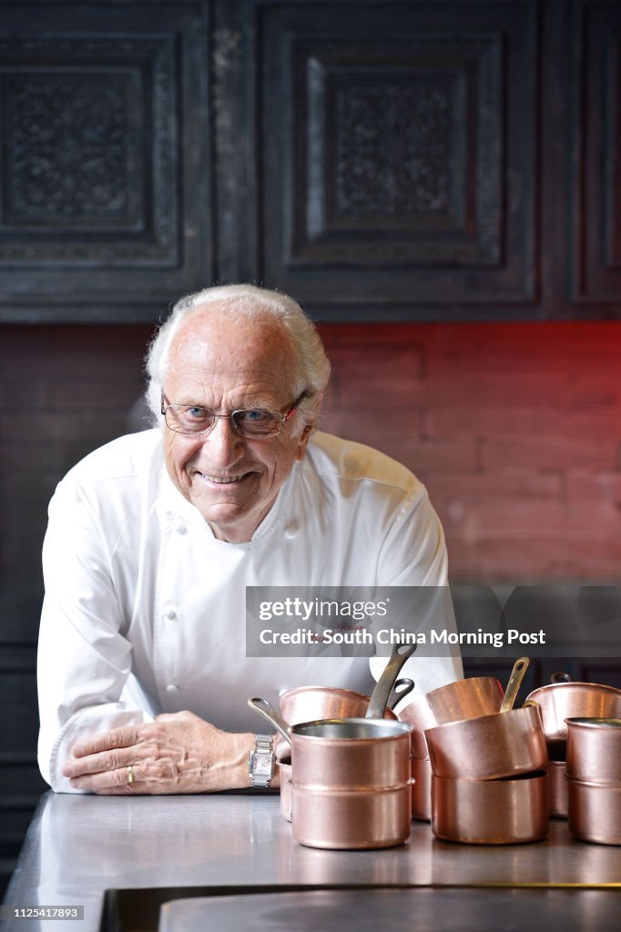 Picture of chef Michel Roux at Four Seasons Hotel, Central. 15OCT12
