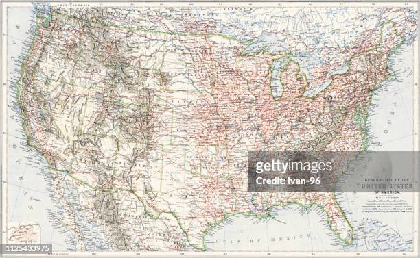 north america map - usa stock illustrations