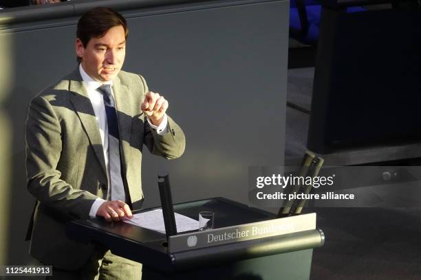 February 2019, Berlin: Sebastian Hartmann , speaking at the current session of the Bundestag. The topic is the federal government's asylum policy...