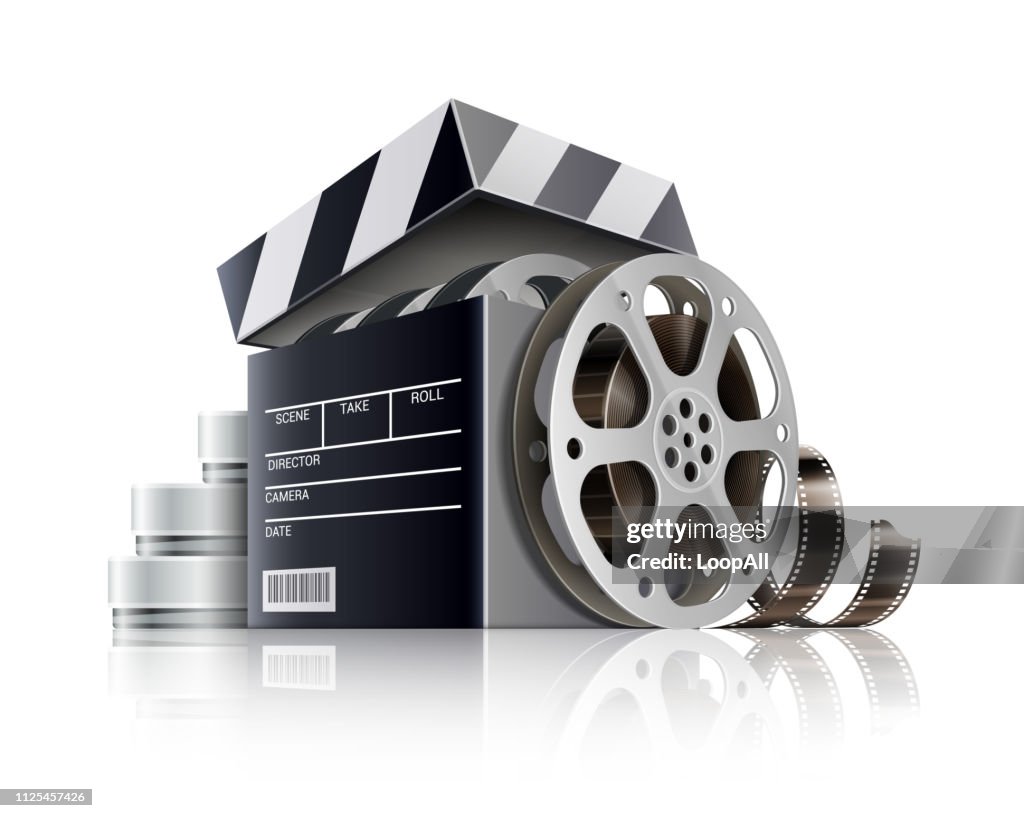 Movie Box Graphics Cinema Concept Movie Black Film Box Vector Illustration High-Res Vector ...