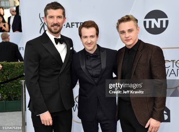 Gwilym Lee, Joseph Mazzello, and Ben Hardy attend the 25th Annual Screen Actors Guild Awards at The Shrine Auditorium on January 27, 2019 in Los...
