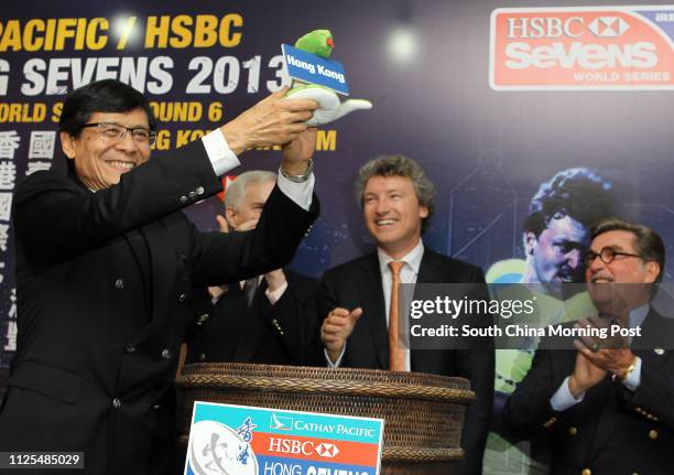 Cathay Pacific/HSBC Hong Kong Sevens 2013 Official Draw Ceremony at Causeway Bay. Hong Kong Team being drawed by Pang Chung, Secretry General of the...