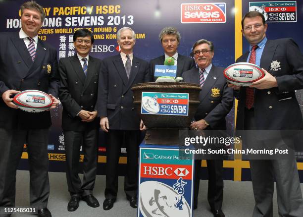 Cathay Pacific/HSBC Hong Kong Sevens 2013 Official Draw Ceremony at Causeway Bay. Grant Jamieson, Director of Finance of the Hong Kong Rugby Football...