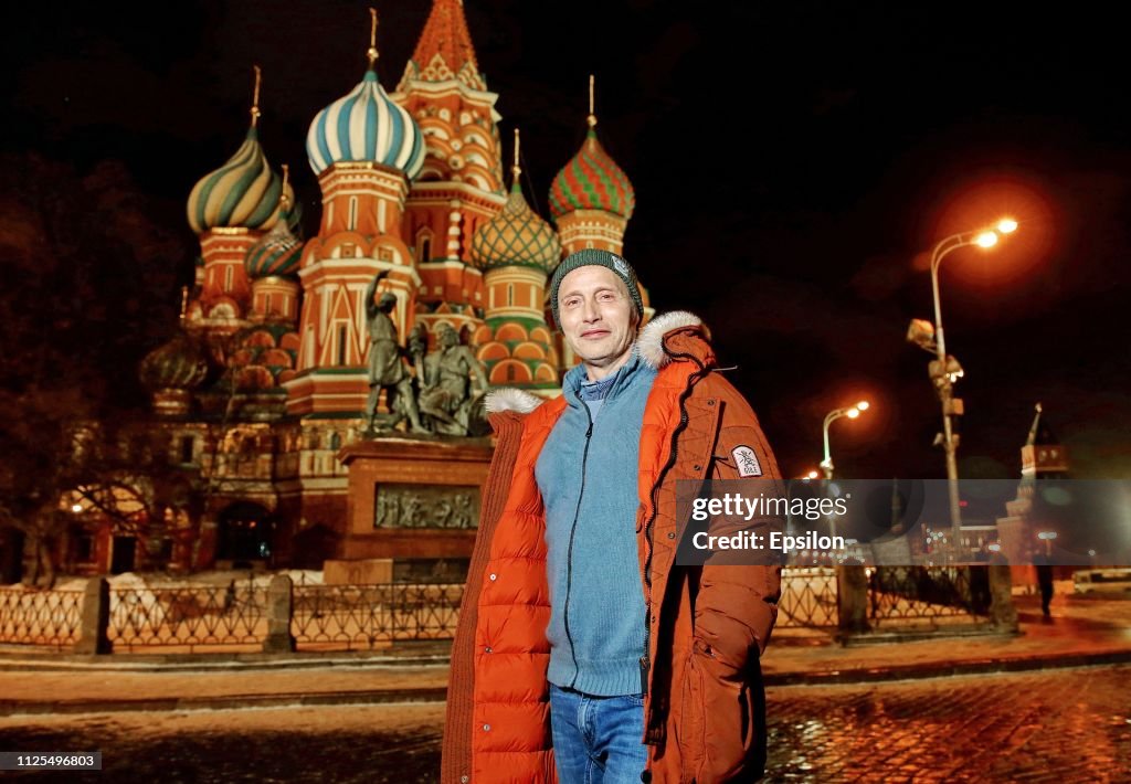 Actor Mads Mikkelsen visit In Moscow