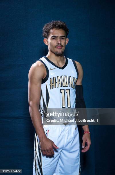 Trae Young of the Atlanta Hawks poses for a portrait during the 2019 State Farm All-Star Saturday Night on February 16, 2019 at the Spectrum Center...