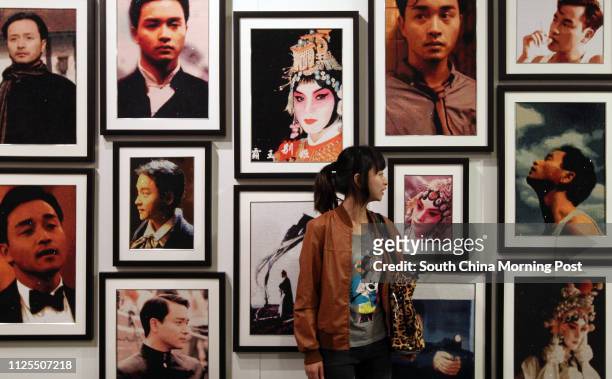 Fans visit Leslie Cheung's Artistry Movie Exhibition at Hong Kong Central Library in Causeway Bay. 02APR13