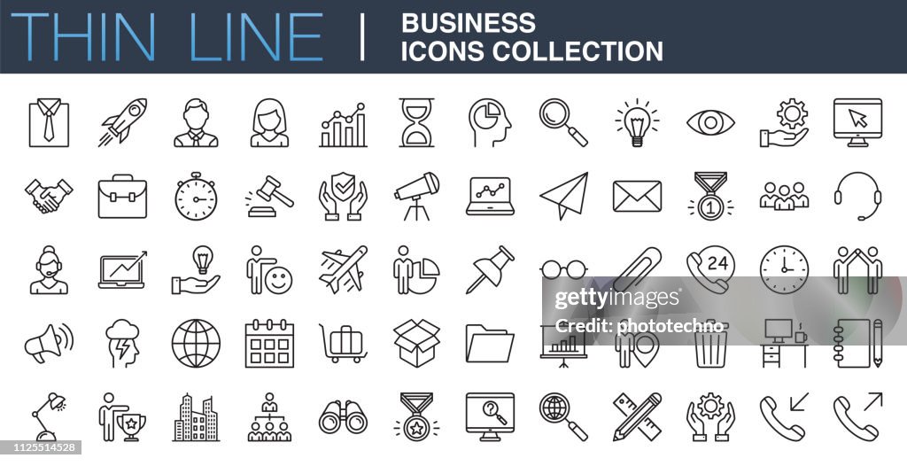 Moderne Business-Icons-Auflistung