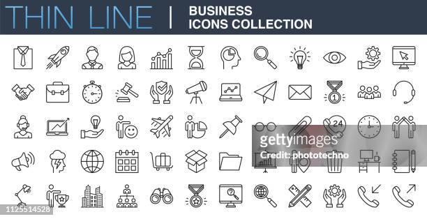 modern business icons collection - business strategy stock illustrations