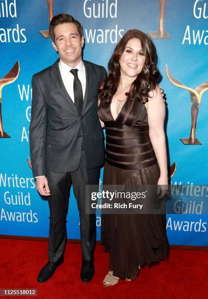 Ozzy Inguanzo and Dava Whisenant attend the 2019 Writers Guild Awards L.A. Ceremony at The Beverly Hilton Hotel on February 17, 2019 in Beverly...