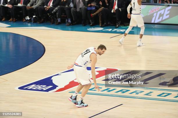 Dirk Nowitzki of Team Giannis celebrates during the 2019 NBA All-Star Game on February 17, 2019 at the Spectrum Center in Charlotte, North Carolina....