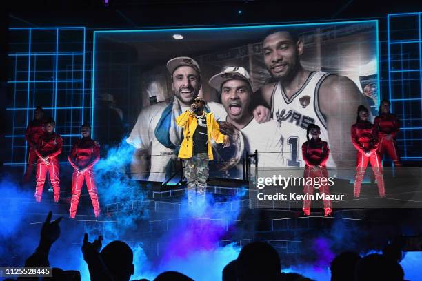 Meek Mill performs during the 68th NBA All-Star Game at Spectrum Center on February 17, 2019 in Charlotte, North Carolina.