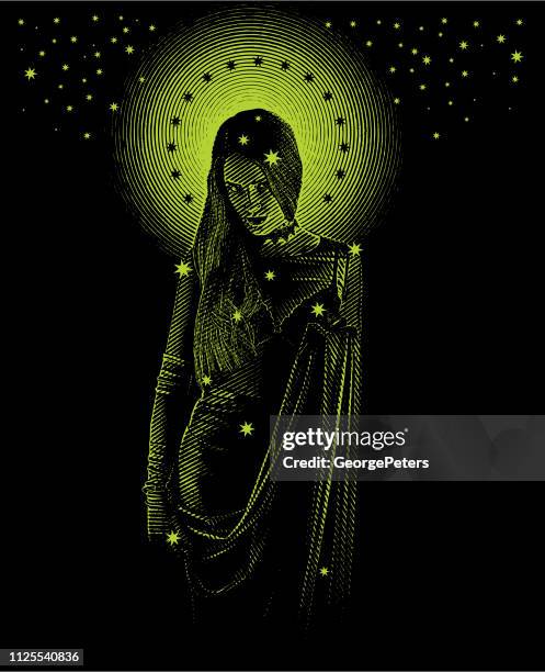 gothic style woman constellation - see through fabrics stock illustrations
