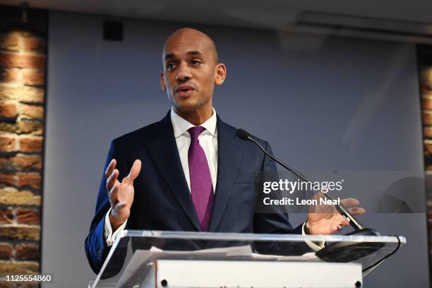 Labour MP Chuka Umunna announces his resignation from the Labour Party at a press conference on February 18, 2019 in London, England. Chuka Umunna MP...