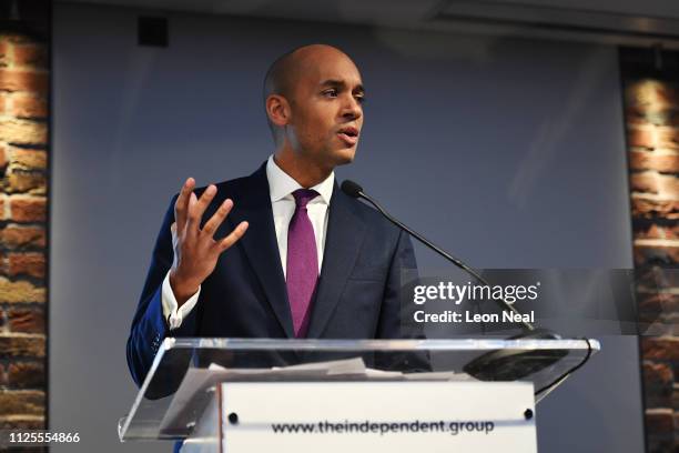 Labour MP Chuka Umunna announces his resignation from the Labour Party at a press conference on February 18, 2019 in London, England. Chuka Umunna MP...