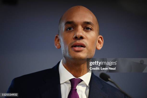 Labour MP Chuka Umunna announces his resignation from the Labour Party at a press conference on February 18, 2019 in London, England. Chuka Umunna MP...