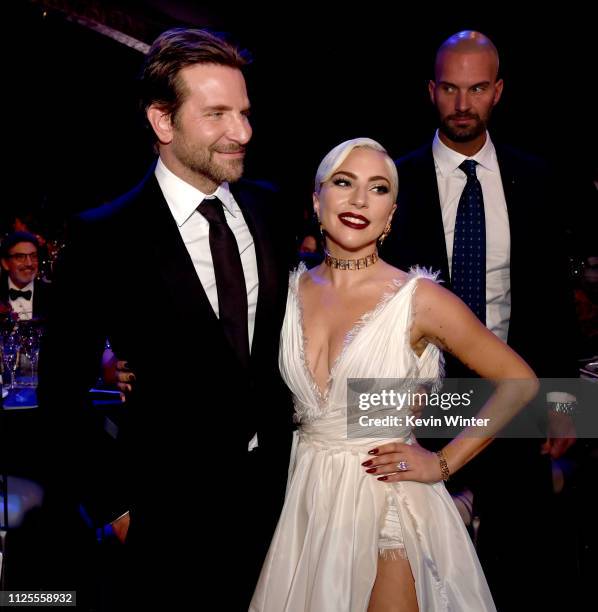 Bradley Cooper and Lady Gaga attend the 25th Annual Screen Actors Guild Awards at The Shrine Auditorium on January 27, 2019 in Los Angeles,...