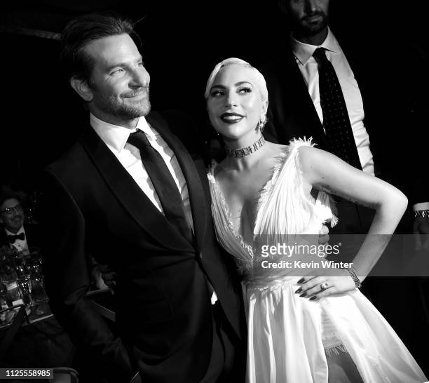 Bradley Cooper and Lady Gaga attend the 25th Annual Screen Actors Guild Awards at The Shrine Auditorium on January 27, 2019 in Los Angeles,...