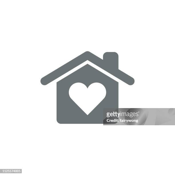 love home icon - roof logo stock illustrations