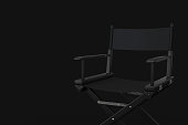Black Cinema Director Chair. 3d Rendering