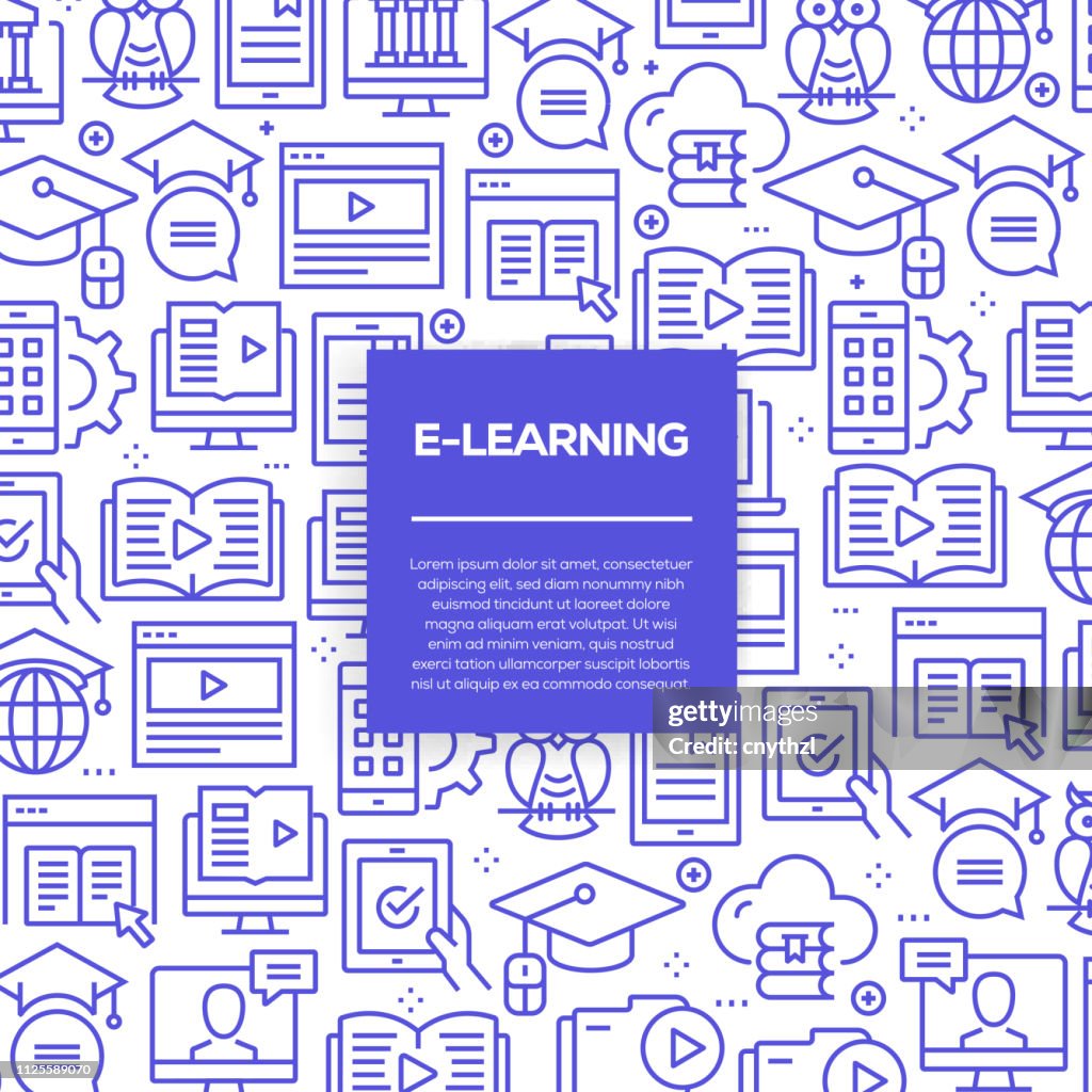 Elearning Vector Theme Vector Set Of Design Templates And Elements For Elearning In Trendy ...