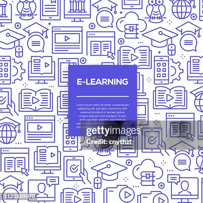 Linear Elearning Vector Set Of Design Templates And Elements For Elearning In Trendy ...
