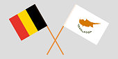 Cyprus and Belgium. The Cyprian and Belgian flags. Official proportion. Correct colors. Vector