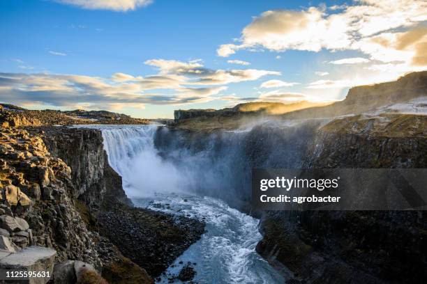 dettifoss is a waterfall in vatnajokull national park in iceland - dettifoss falls stock pictures, royalty-free photos & images