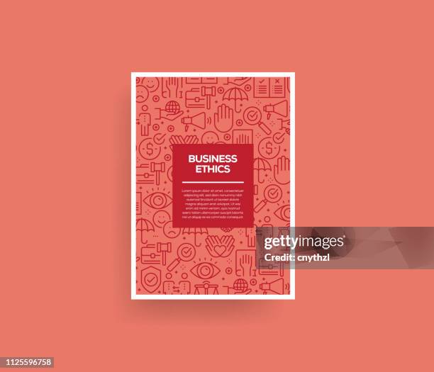 vector set of design templates and elements for business ethics in trendy linear style - seamless patterns with linear icons related to business ethics - vector - school background pattern stock illustrations