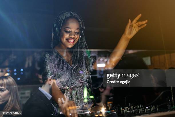 night club party - black dj stock pictures, royalty-free photos & images