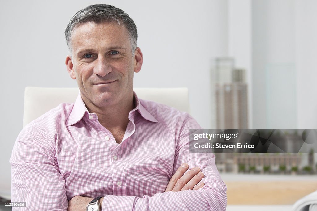 Portrait of a businessman in architects office