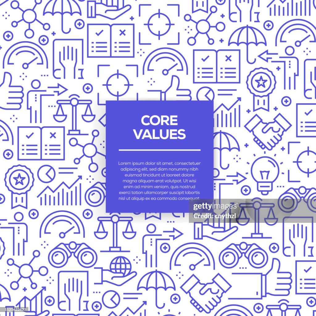 Core Value Pattern Vector Set Of Design Templates And Elements For Core Values In Trendy ...