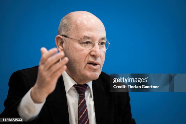 Gregor Gysi, The Left Party , is pictured during a press conference on February 18, 2019 in Berlin, Germany.