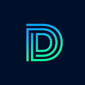 Unique modern creative elegant letter D based vector icon logo template.