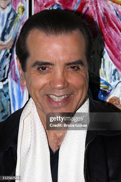 Actor Chazz Palminteri, star of The Broadway Play "A Bronx Tale", receives his Caricature at Theater District's Historic Sardi's Restaurant on...