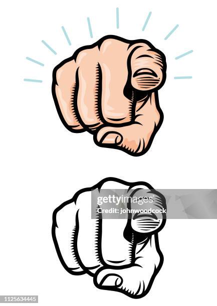 pointing finger illustration - pioint stock illustrations