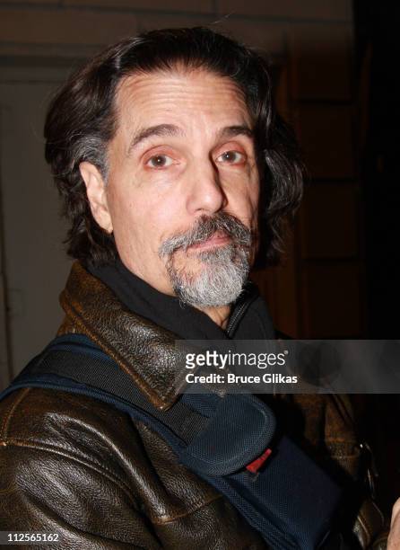 Actor Chris Sarandon poses as he departs after Jennifer Garner's final performance as Roxanne in the Broadway revival of "Cyrano de Bergerac" on...