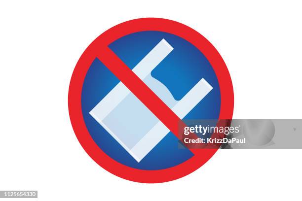 plastic bag sign - plastic wrap stock illustrations