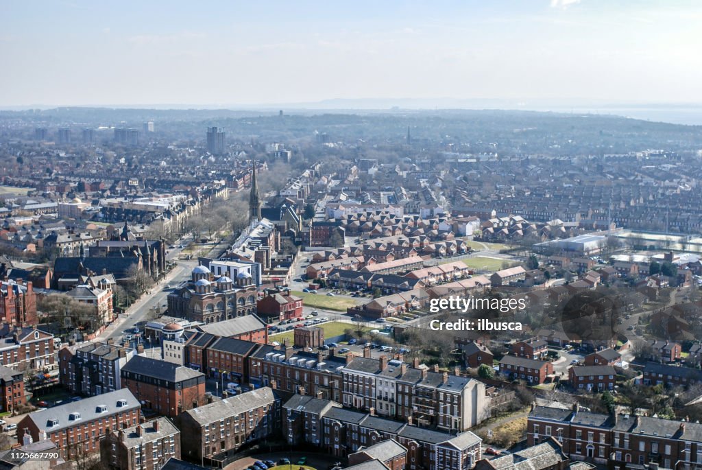 Liverpool cityscape from above