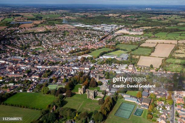 An aerial photograph of Ashby de la Zouch Town and Castle on October 1st 2018. This grade 1 listed castle dates back to 1483, it is located on South...