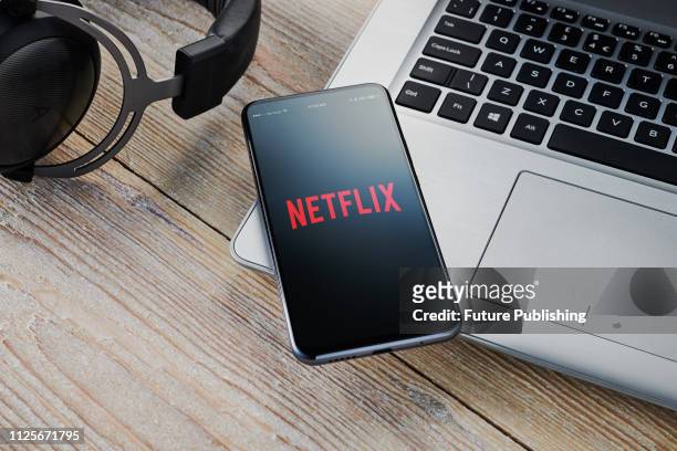 An Android smartphone with the Netflix logo visible on screen, taken on February 7, 2019.