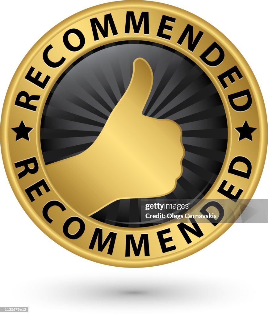 Recommendedd Recommended Golden Label Vector Illustration High-Res Vector Graphic ...