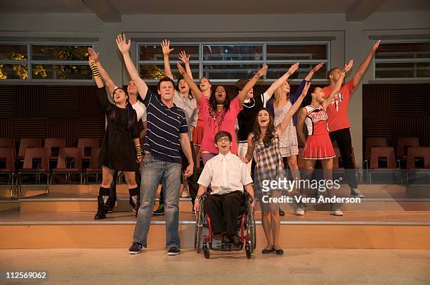The cast of "Glee" at Paramount Studios on July 20, 2009 in Los Angeles, California.