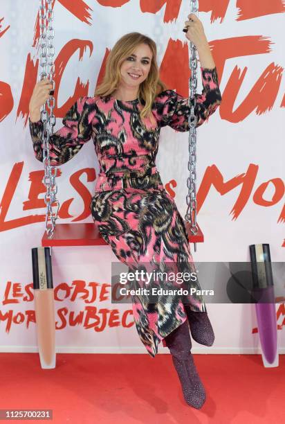 Actress Marta Hazas attends the L'Oreal Paris award photocall during Mercedes Benz Fashion Week Madrid Autumn/Winter 2019-20 at Ifema on January 28,...